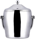 1L Stainless Steel Ice Bucket with Tongs & Lid, Insulated Chiller for Wine, Champagne, Cocktails, and Parties