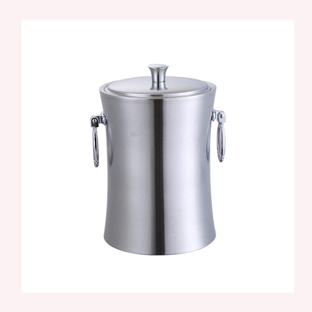 ice bucket, Ice Bucket,Portable Ice Bucket - Stainless Steel with Lid Large Ice Bucket 2L, Champagne Bucket, Wine Cooler, Bottle Cabinet, Freezer, Ice Bucket