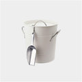 Ice Bucket Ice Bucket Cooler Wrought Iron Bar Beer Champagne Ice Bucket with Lid Small Ice Bucket White Blue Red Aluminum Color with Ice Shovel Ice Buckets for Cocktail Bar (Color : Blanc)