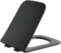 350 * 450mm, Square Toilet Seats, Black Toilet Lid Easy Clean Square Shaped Toilet Seat Soft Close, Quick Release, Top Fix, in UF, Replacement