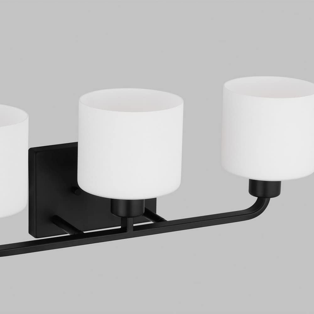 Generation Lighting 3-Light Canfield Modern Bath Fixture Wall Lamp Midnight Black 4428803-112, Bathroom Light Fixture for Home Décor, Wall Sconce Vanity Light Fixture and Bathroom Accessory