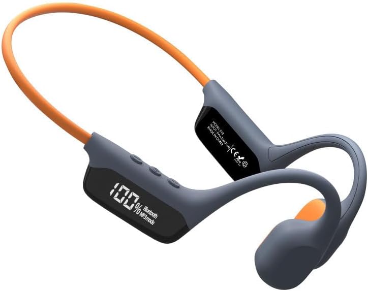 Bone Conduction Headphones Swimming Open Ear Headphones Bluetooth 5.4 Air Conduction Ear Buds IPX8 Waterproof Wireless Earphones Built-In Mp3 Player 32GB Memory 10Hrs Playtime Sport Earbuds,Grey