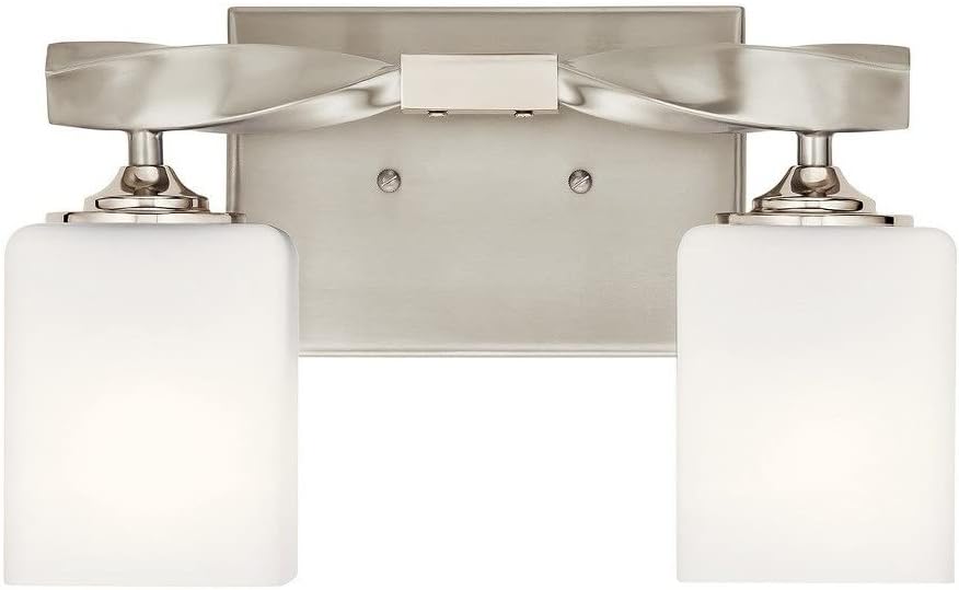 Kichler Marette 13.5' 2 Light Vanity Light with Satin Etched Cased Opal Glass in Black