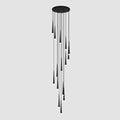 15 Lamps Long Villa Stair Chandeliers Modern Led Light Black Wrought Iron Ceiling Light Fixture for Living Room Dining Room Bedroom Corridor Bar Kitchen Bathroom (Size/Black/15Heads60*300Cm