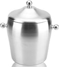 Drum shaped layer stainless steel handle ice bucket with insulation and lid