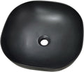 16 x 16 in. Square Matte Black Finish Ceramic Bathroom Vessel Sink