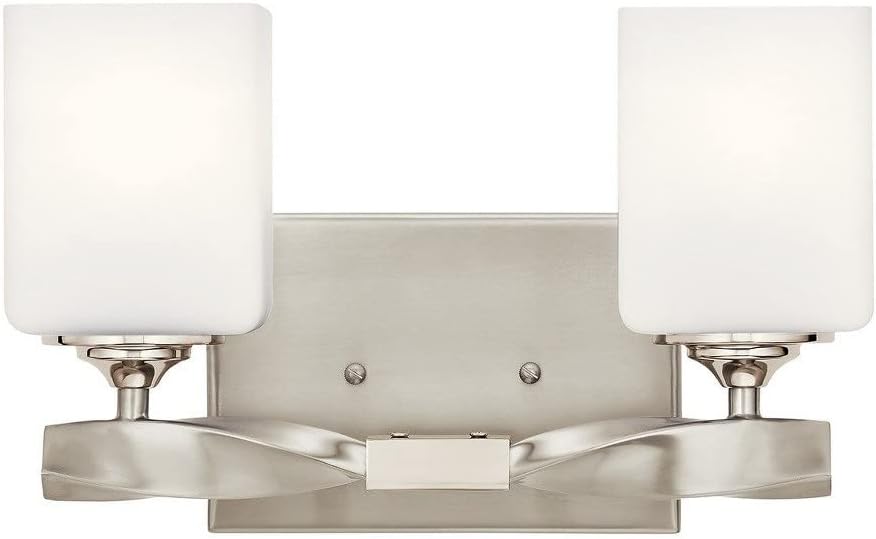 Kichler Marette 13.5' 2 Light Vanity Light with Satin Etched Cased Opal Glass in Black