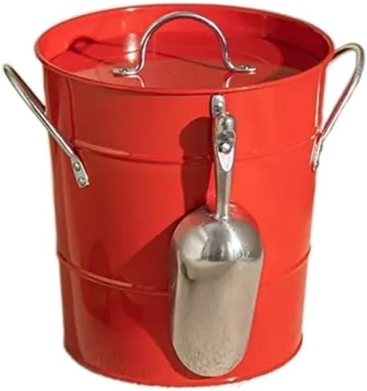 Iice Bucket, 3.5 Liter Double Wall Ice Bucket Insulated Ice Buckets with Lid and Scoop Thickened metal Ice Buckets , Party Beverage Tub for Home Kitchen Parties Cocktail Bar ,Ice Bucket for Parties(Re