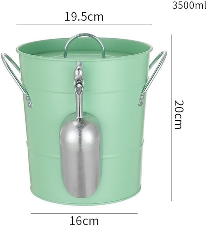 Ice Bucket Bar Stainless Steel Ice Bucket with Lid Portable Ice Bucket Champagne Beer High Color Ice Pellet Bucket(Green)
