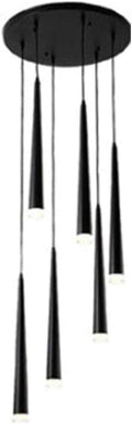 LED Modern Spiral Ceiling Light,Fixture Wrought Iron s,Flush Mount During Lighting,Long Barrel Conical,for Dining Room Bathroom Bedroom Living Room,Rotate The -Black Warm Light 6