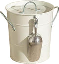 Ice Bucket 3.5 Liter Double Wall Ice Bucket Insulated Ice Buckets with Lid and Scoop Thickened metal Ice Buckets, Party Beverage Tub for Home Kitchen Parties Cocktail Bar(White)