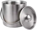 3L Ice Bucket W/Lid, Portable Double Layer Red Wine Ice Bucket, Suitable for Bars, Hotels Parties