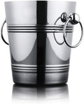 Ice Bucket,Ice Bucket with Lid and Ice Tongs,European-Style Creative Portable Silver Ear Barrel, Red Wine Champagne Ice Bar Home Xiaoice Bucket, Stainless Steel Silver 3L5L