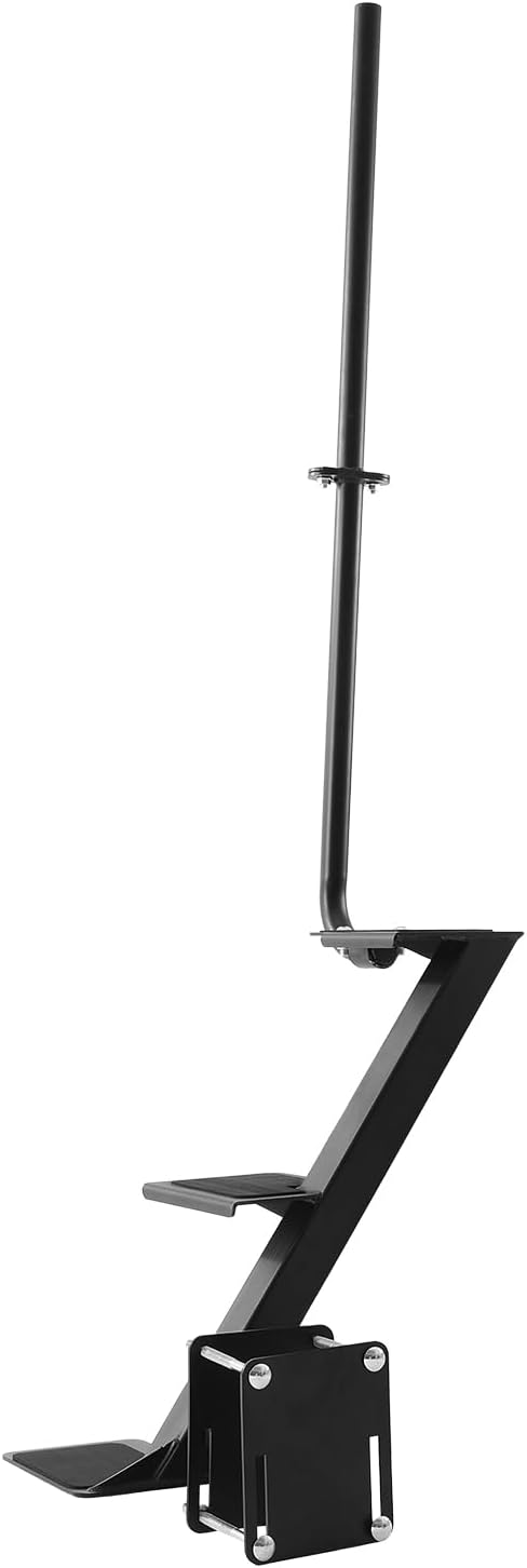 VEVOR Boat Trailer Steps, 3-Step, Heavy-Duty Boat Trailer Steps with Handle, Non-Slip Surface, 3 Mounting Angle Options, Carbon Steel Ladder Suitable for 3' x 3'/3' x 5'/4' x 4' Frame, Side Mounting