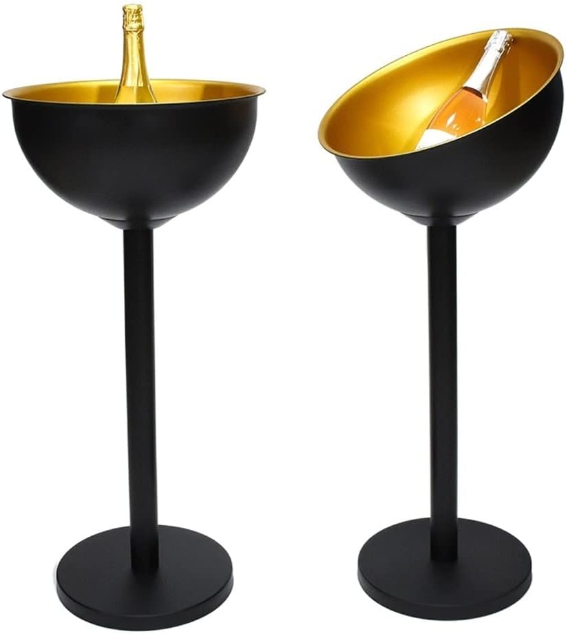 Ice Bucket Ice Bucket for Freezer Stainless Steel Champagne Basin Outdoor Party Party Red Wine Beer Beverage Floor Standing Stand Keep Cooling Ice Bucket Ice Buckets Party Cooler Drink Cooler(C)