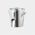 Ice Bucket Ice Bucket Cooler Wrought Iron Bar Beer Champagne Ice Bucket with Lid Small Ice Bucket White Blue Red Aluminum Color with Ice Shovel Ice Buckets for Cocktail Bar (Color : Silver)