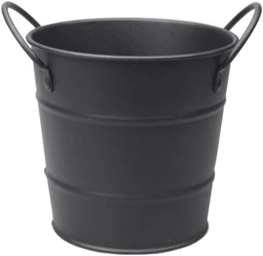 Ice Buckets 600ml Ice Bucket Stainless Steel Tableware Snack Bucket Ice Bucket Mini Storage Bucket Desktop Trash Can Ice Bucket Kits (Color : Black)