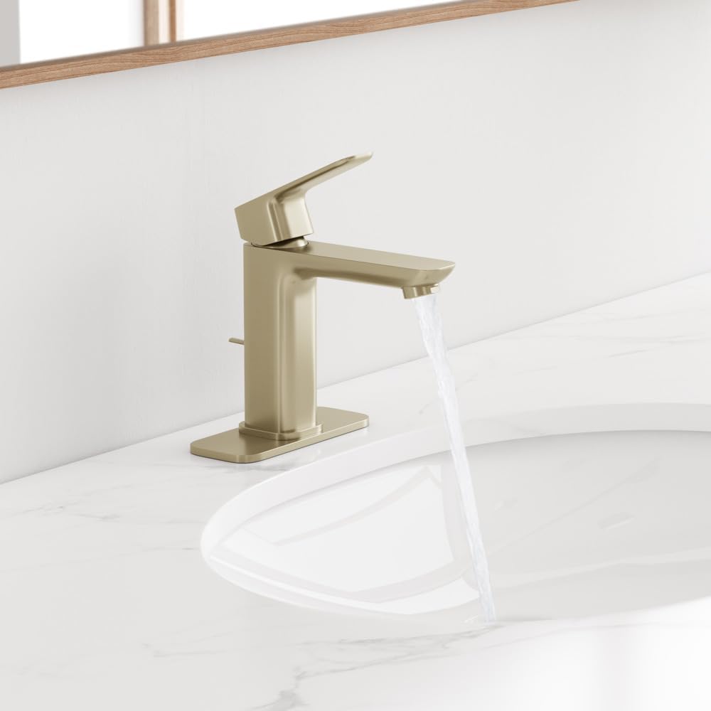 Grohe 101920EN00 Cubeo Single Hole Single Handle M-Size Bathroom Faucet, 1.2 GPM, Brushed Nickel