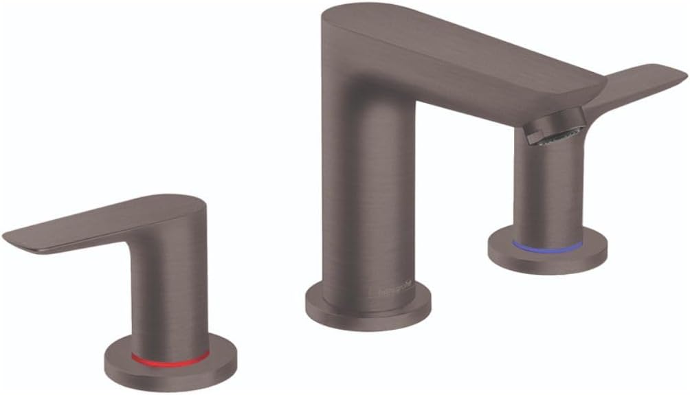 hansgrohe Talis E Modern Easy Install Easy Clean 2-Handle 3-Hole 5-inch Tall Bathroom Sink Faucet in Brushed Black Chrome, 71733341