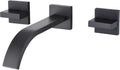 sumerain Black Bathroom Faucet Wall Mount Lavatory Faucet Includes Rough in Valve