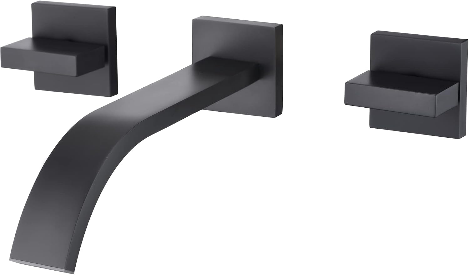 sumerain Black Bathroom Faucet Wall Mount Lavatory Faucet Includes Rough in Valve
