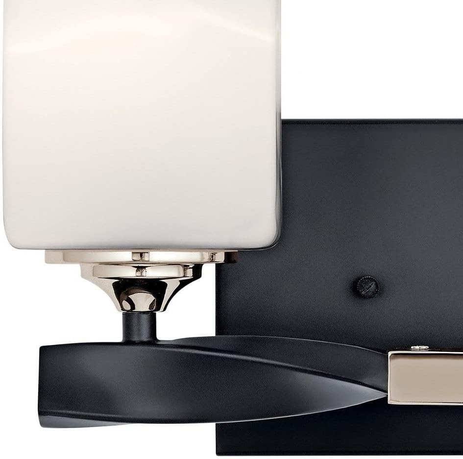 Kichler Marette 13.5' 2 Light Vanity Light with Satin Etched Cased Opal Glass in Black