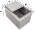 18' x 12' Stainless Steel Drop-In Ice Bin with Sliding Lid – 20-Gauge 304 Stainless Steel, NSF Certified, Built-In Bar Ice Chest (18' x 12')