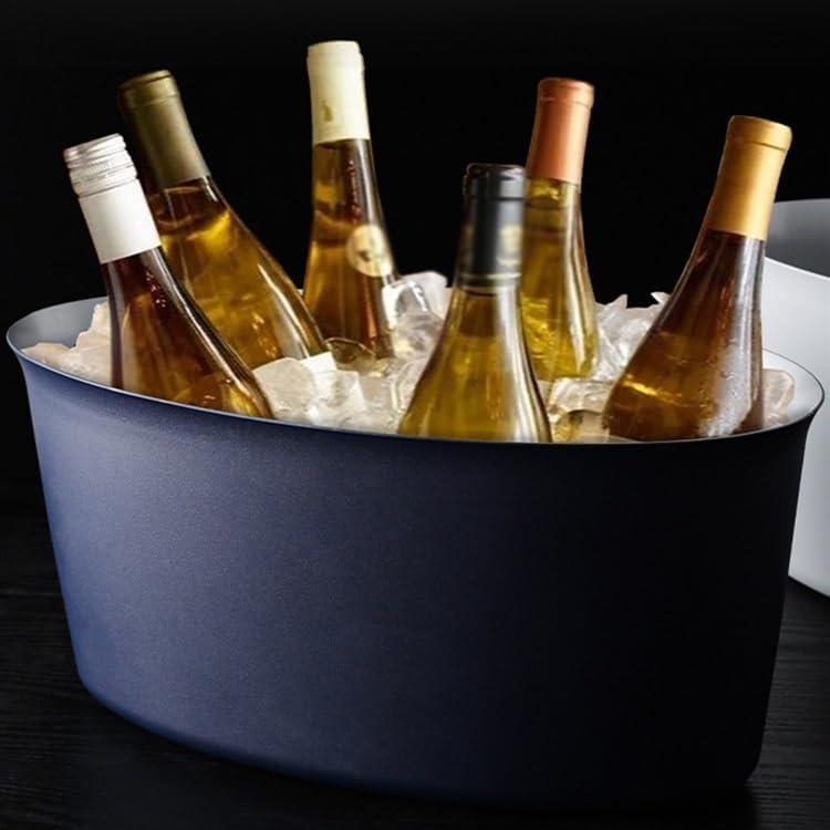 Ice Bucket Ice Bucket for Freezer Stainless Steel Ice Wine Bucket, Bar Champagne Basin Large Ice Bucket, Beer and Red Wine Ice Bucket Ice Buckets Party Cooler Drink Cooler(C)