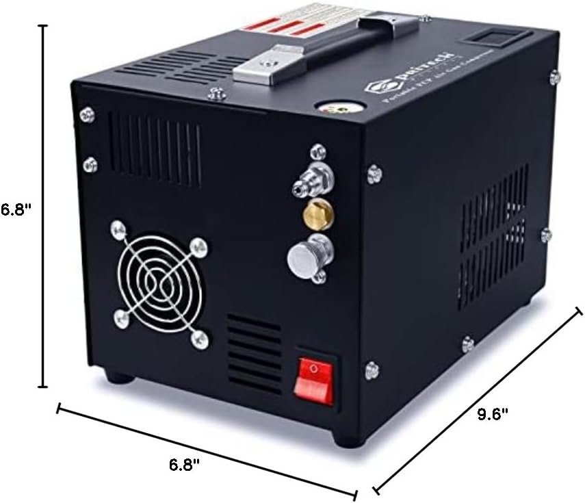 PCP Air Compressor,Built-in Power Converter,Portable 4500Psi/30Mpa,Water/Oil-Free,PCP Paintball Tank Air Pump, Powered by 12V Car DC or Home 110V AC with Oil-Moisture Filter