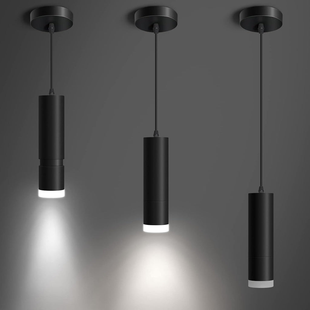 OKELI Pendant Lights, Modern Black Pendant Lights Fixture, Unique LED Pendant Lighting for Kitchen Island Bar,20W,4000K, ETL5026458(3Pack)