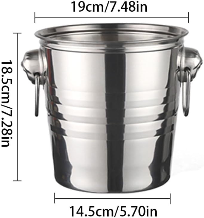 Ice Bucket Ice Bucket for Freezer Tiger Head Metal Ice Bucket KTV Champagne Red Wine Home Ice Bucket Bar Supplies Beer Bucket Ice Buckets Party Cooler Drink Cooler(A)