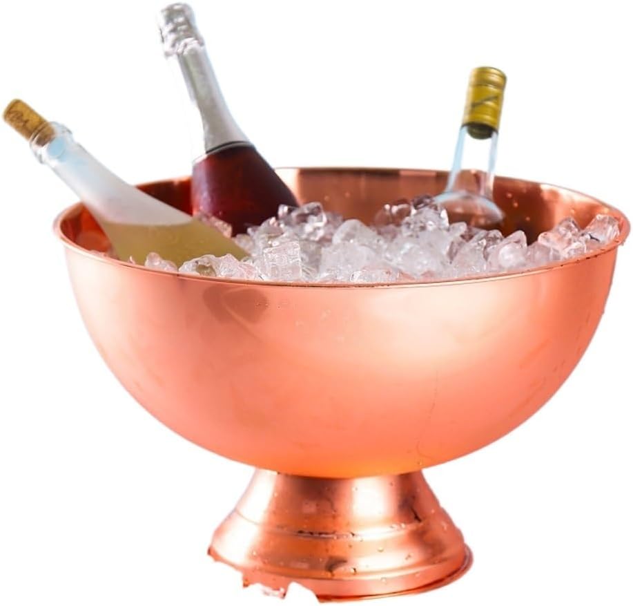 JSEIAJB Large Stainless Steel Champagne Basin ice Bucket for ice Wine, Beer, red Wine, ice Cubes, 13.5L Bucket(Black-JoJo's Bizarre Adventure1)
