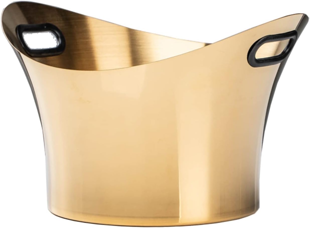 Ice Bucket Stainless Steel Ice Bucket Household Red Wine Champagne Ice Wine Bucket Bar Reception KTV Special Ice Wine Bucket Keeps Ice Cold & Dry (Color : B)