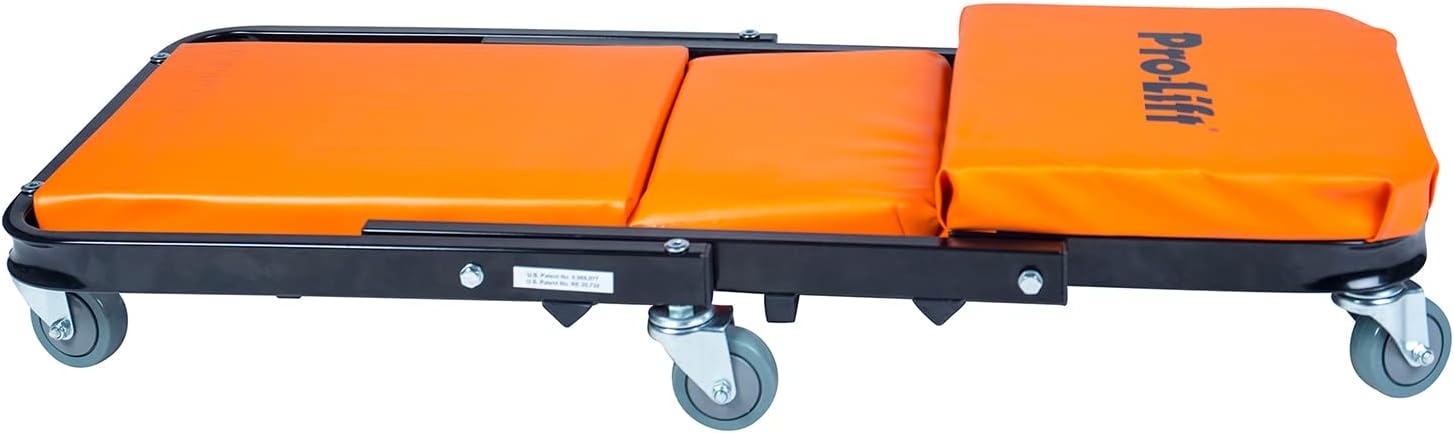 Pro-Lift Foldable Z Creeper - 2-in-1 Rolling Folding Car Creeper & Seat - 40' Adjustable Roller Garage Chair Lay Down or Sit, 450 LBS Capacity Under Car Roller Creeper with 6 Swivel Casters
