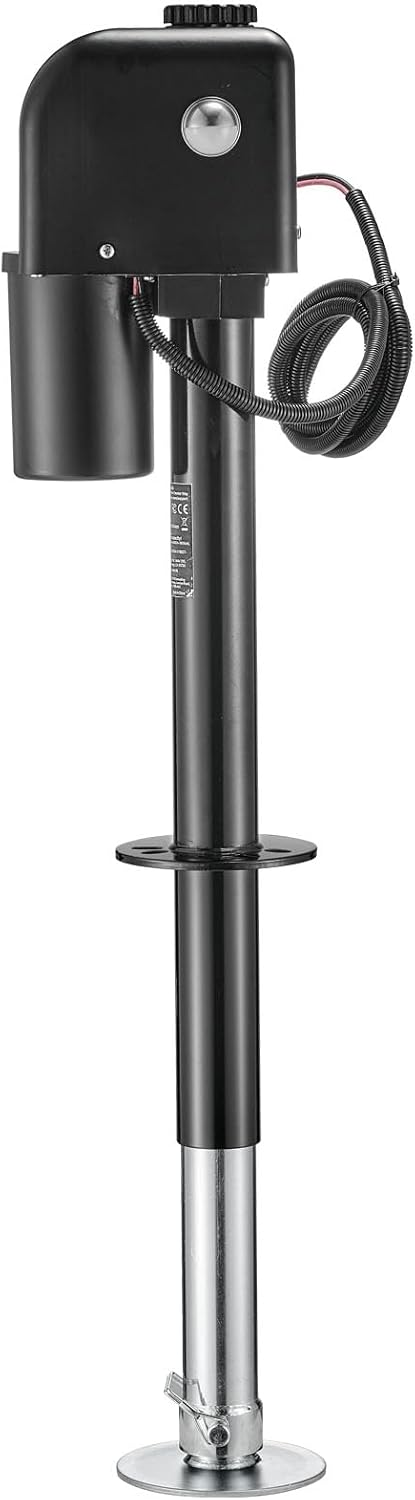 VEVOR Electric Trailer Jack, 7500 lbs Capacity, Electric Power Tongue Jack with Waterproof Protective Cover & LED Light for Travel Trailer, Camper, RV, 9.84-33.85 in Lift, 12V DC with Wiring, Black