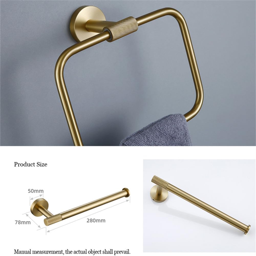 Towel Rack Bathroom Accessories Towel Holder Bathrobe Hook Brass Knurled Screw Bathroom Hardware Set Shelf for Towels Paper Towels Towel Holder 60 Pieces (Kit60)