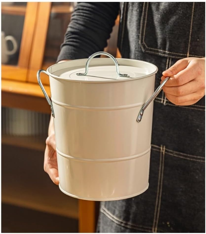 Ice Bucket 3.5 Liter Double Wall Ice Bucket Insulated Ice Buckets with Lid and Scoop Thickened metal Ice Buckets, Party Beverage Tub for Home Kitchen Parties Cocktail Bar(White)