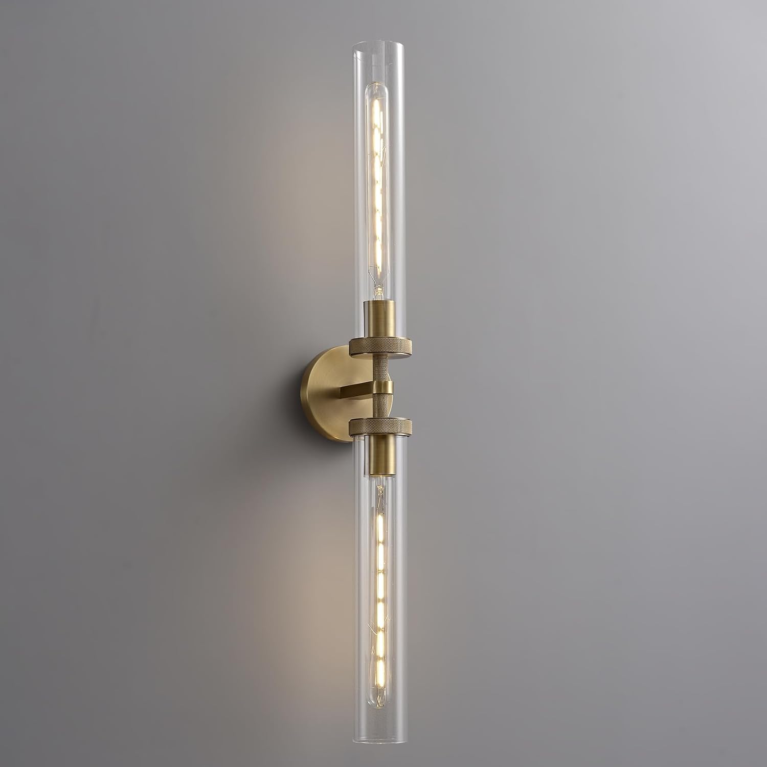 30 inch Bathroom Sconce Hardwired, Modern Bathroom Wall Sconce 2 Lights Vantiy Sconce Bathroom Vanity Light,Brass Sconce for Mirror, Living Room, Bedroom, Hallway (E26 Bulb Included)