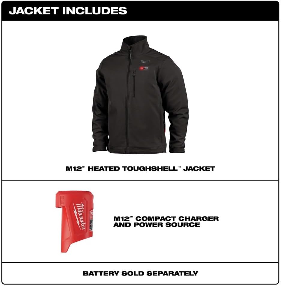 Milwaukee Electric - M12 Heated TOUGHSHELL Jacket - Black XL Jacket ONL