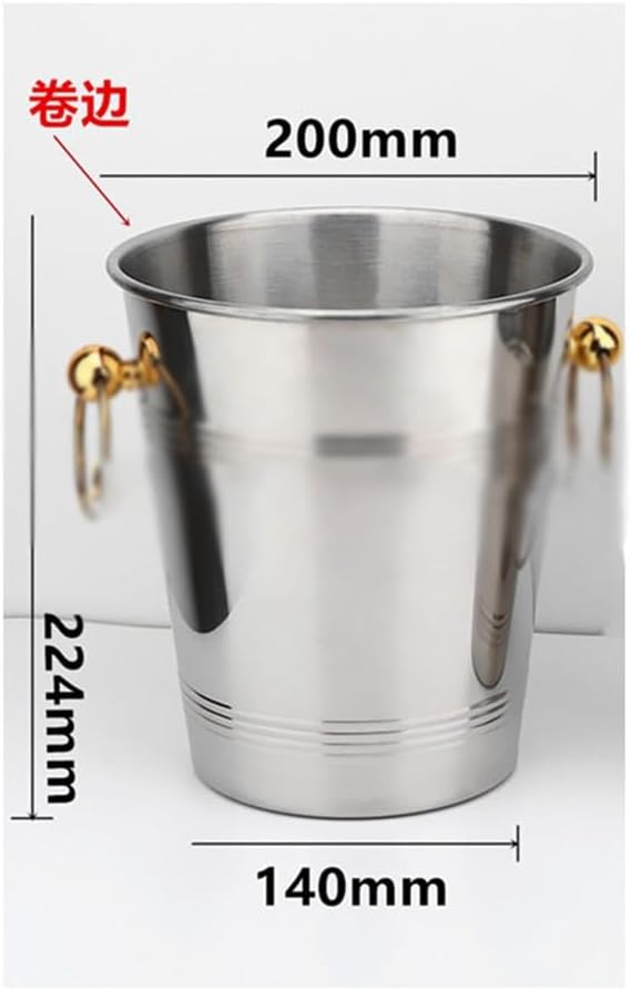 JSEIAJB Stainless Steel Ice Bucket Champagne Bucket KTV Bar Portable Red Wine Bucket