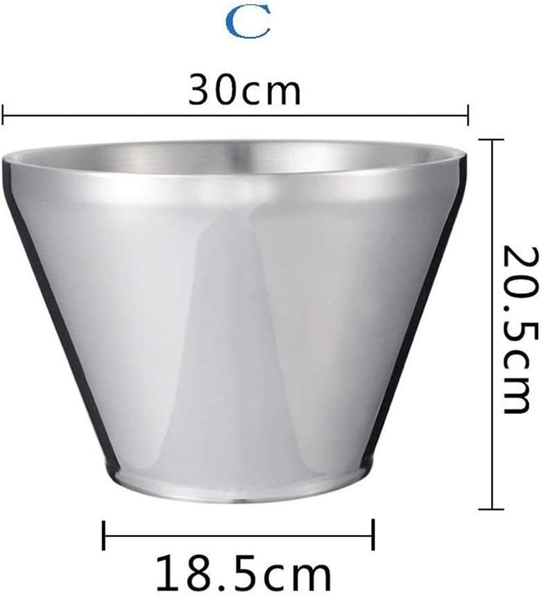 Double Wall Insulated Stainless Steel Ice Stainless Steel Double Ice Bucket Without Lid Champagne Bucket Red Beer Bar KTV Ice Cube Cooler Bucket Bucket with Lid and Tongs