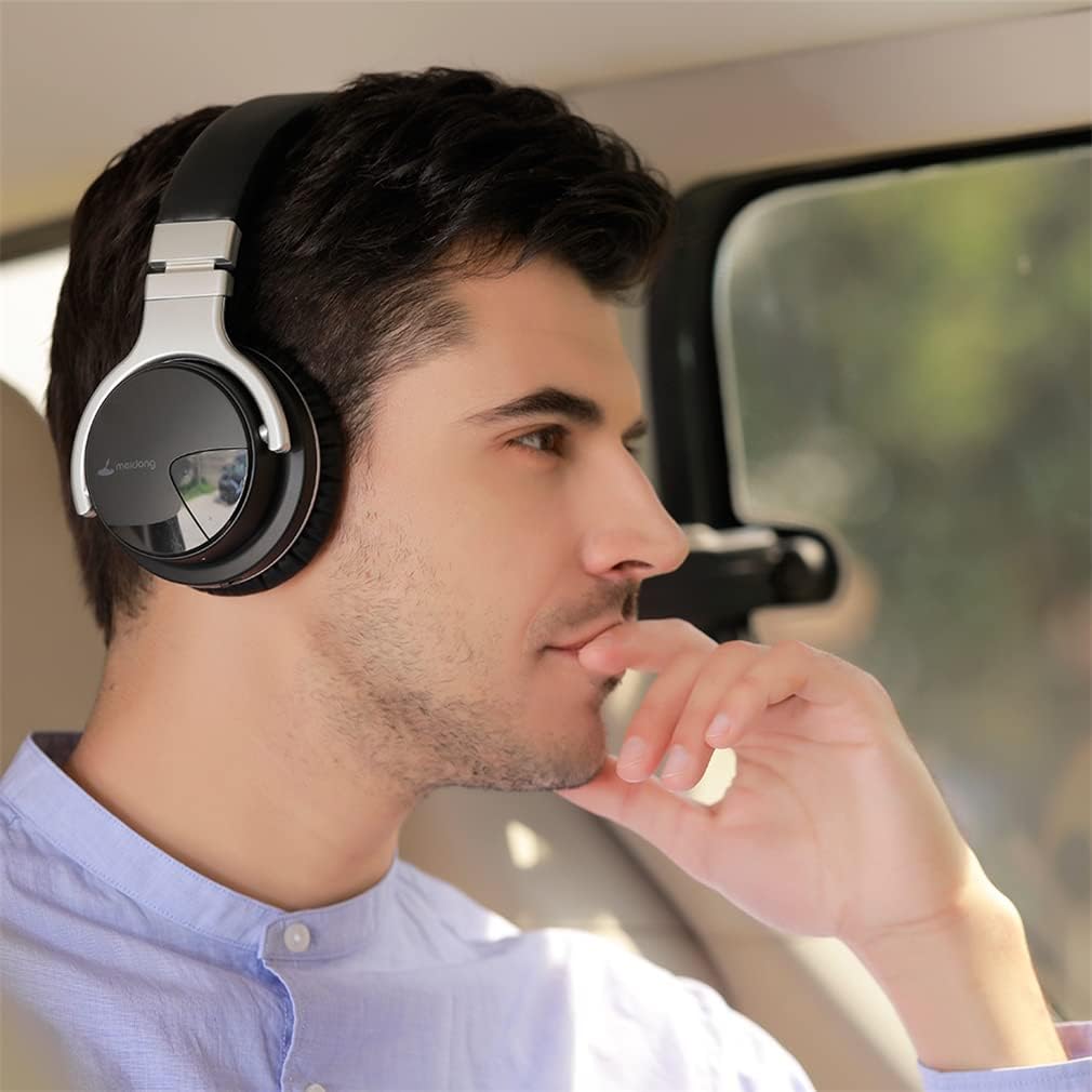 Active Noise Cancelling Over-Ear Headphones Bluetooth Wireless Foldable Hi-Fi Stereo On-Ear Headsets, Deep Bass, Memory Foam Ear Cups, for Sports/TV/Work