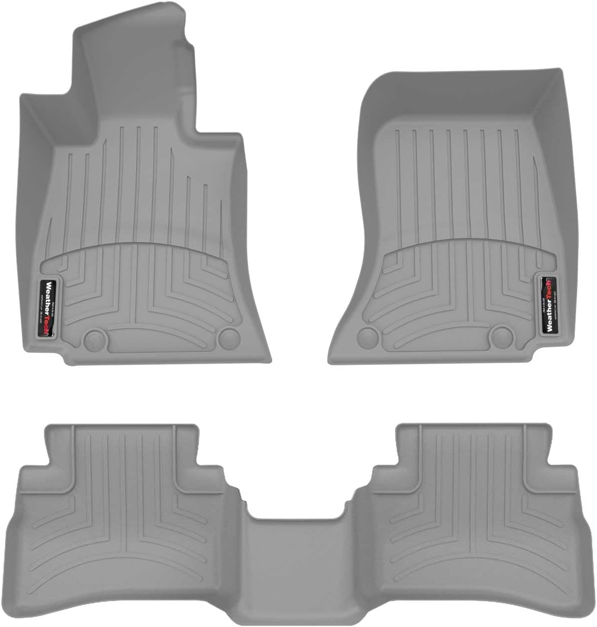 WeatherTech Custom Fit FloorLiners for Mercedes AMG E 53 Hybrid Sedan, E-Class Sedan, E-Class All Terrain - 1st & 2nd Row (461878-1-2), Grey