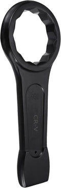 HARFINGTON Box End Striking Ring Wrench 140mm Metric CR-V Steel 12-Point Flat Strike Wrench Baking Paint Single Head Spanner Hand Tool for Mechanical Automotive Repair