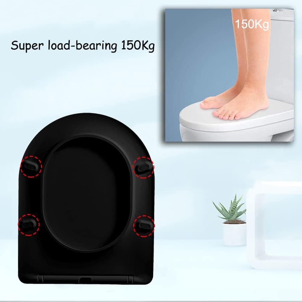 Toilet Seat Soft-Close Toilet Seat with Cover, Urea-Formaldehyde Toilet Seats, A Variety of Styles Available, Top Fixed Toilet Seat,Flat V