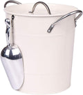Mini Fridge Freezer Ice Bucket with Ice Scoop Metal Drink Tub Keeps Ice Cold Dry Carry Handle for Home Bar Chilling Beer Champagne Wine 4. 5L White Large Ice Bucket,Ice Buckets/White
