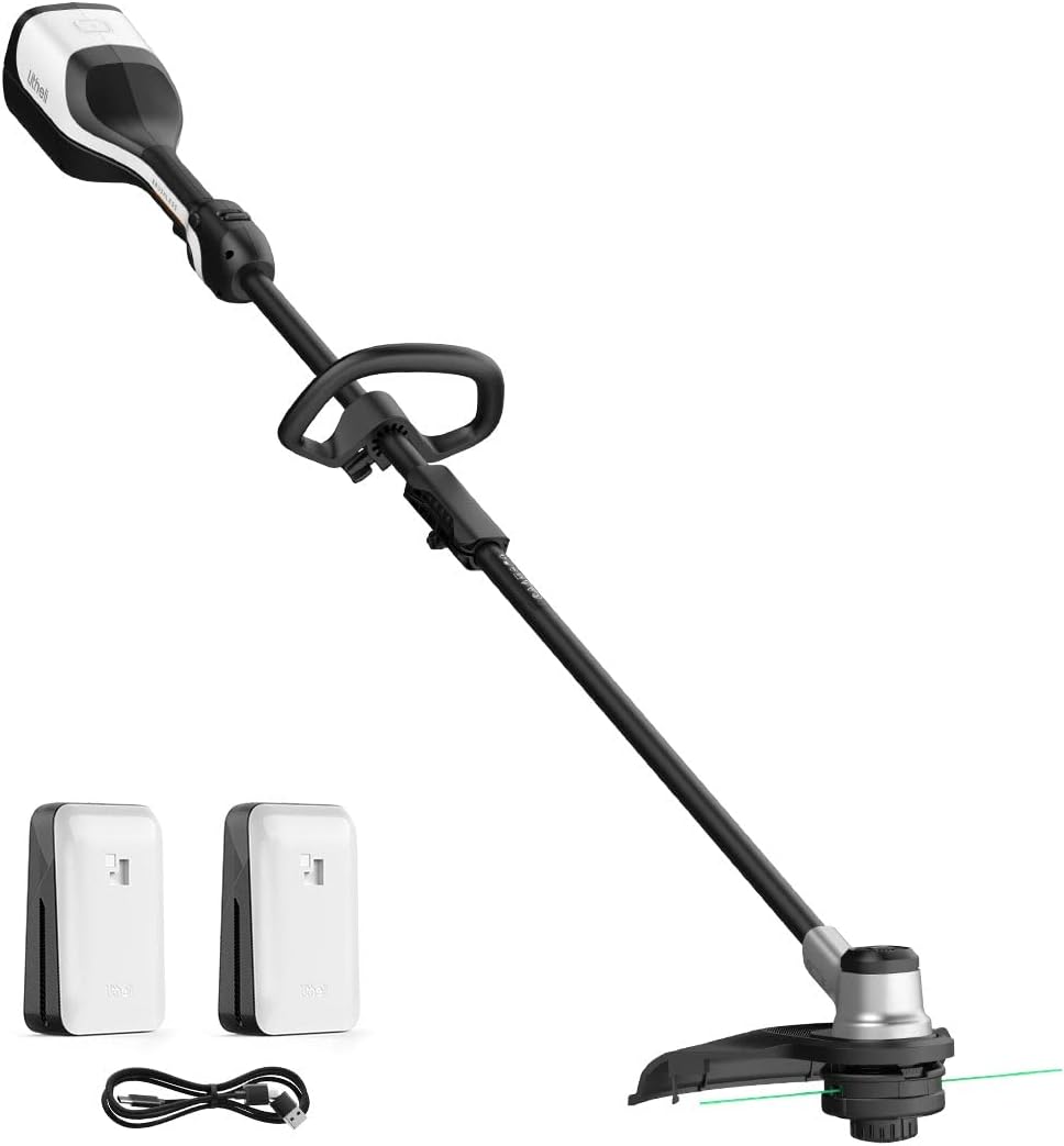 Litheli 2x20V Cordless String Trimmer, 14' Brushless Battery Powered Weed Eater, Electric Weed Wacker with Dual Line Bump Feed, Grass Trimmer for Lawn Care, U20 Series with 2x2.5Ah Batteries.