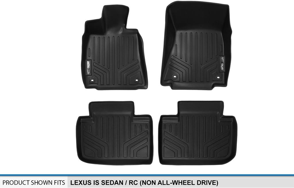 SMARTLINER Custom Fit Floor Mats 2 Row Liner Set for 2014-2025 Lexus is