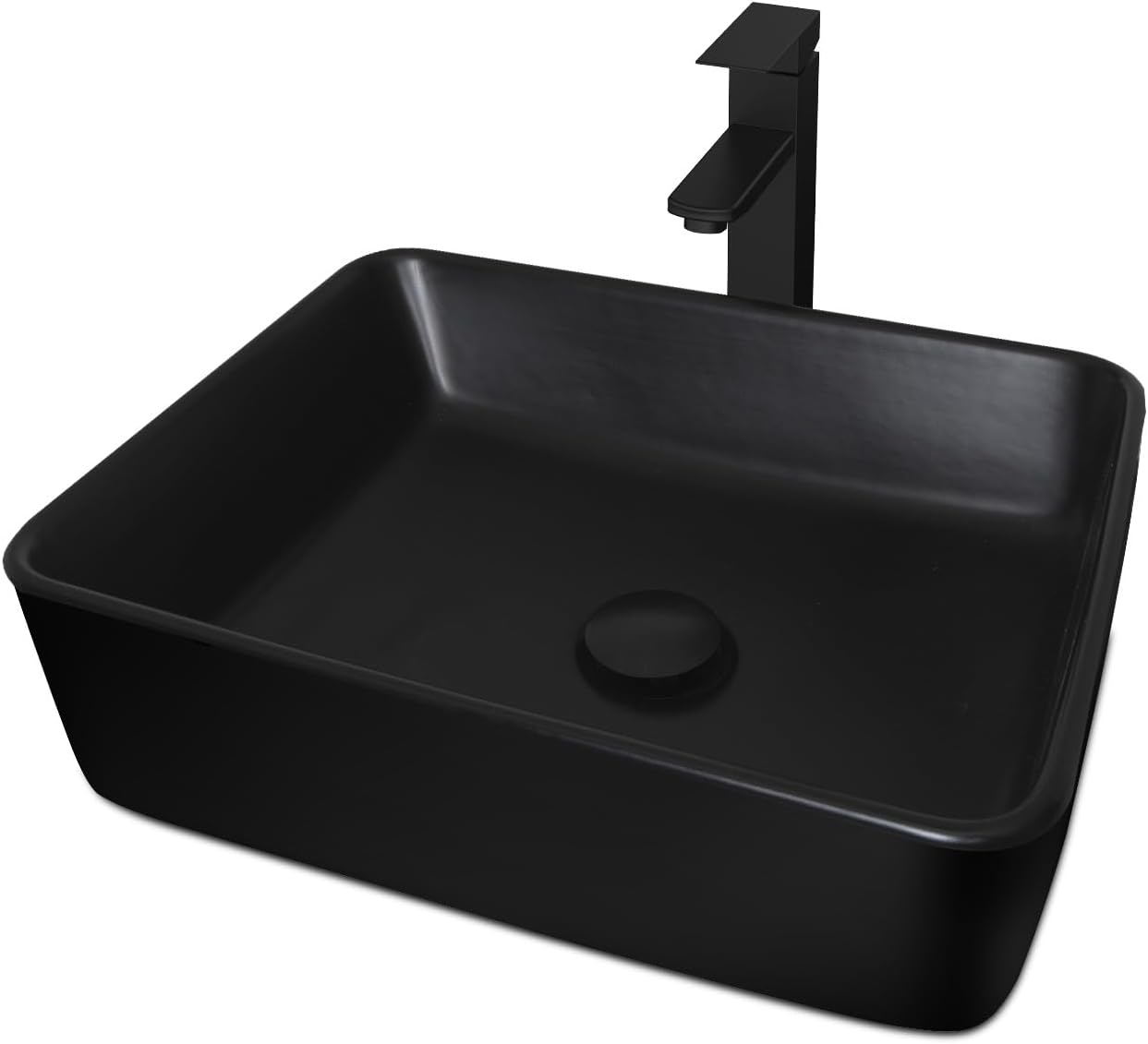 28 inch Natural Color Bathroom Vanity, Rustic Fixture Standing Pedestal Cabinet with Black Ceramic Vessel Sink