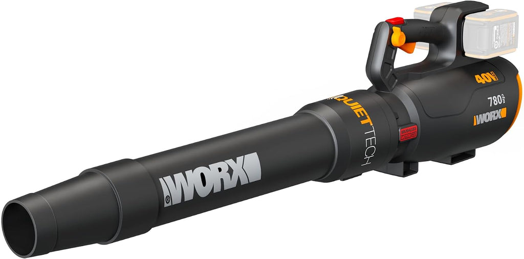 WORX Cordless Leaf Blower, Electric Blower with 780 CFM & 190 MPH, Brushless Lawn Blower with Gas-Like Power & 57 dB, Batteries & Charger Not Included, WG582.9